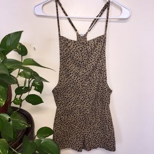 Aerie Leopard Print Overall Romper